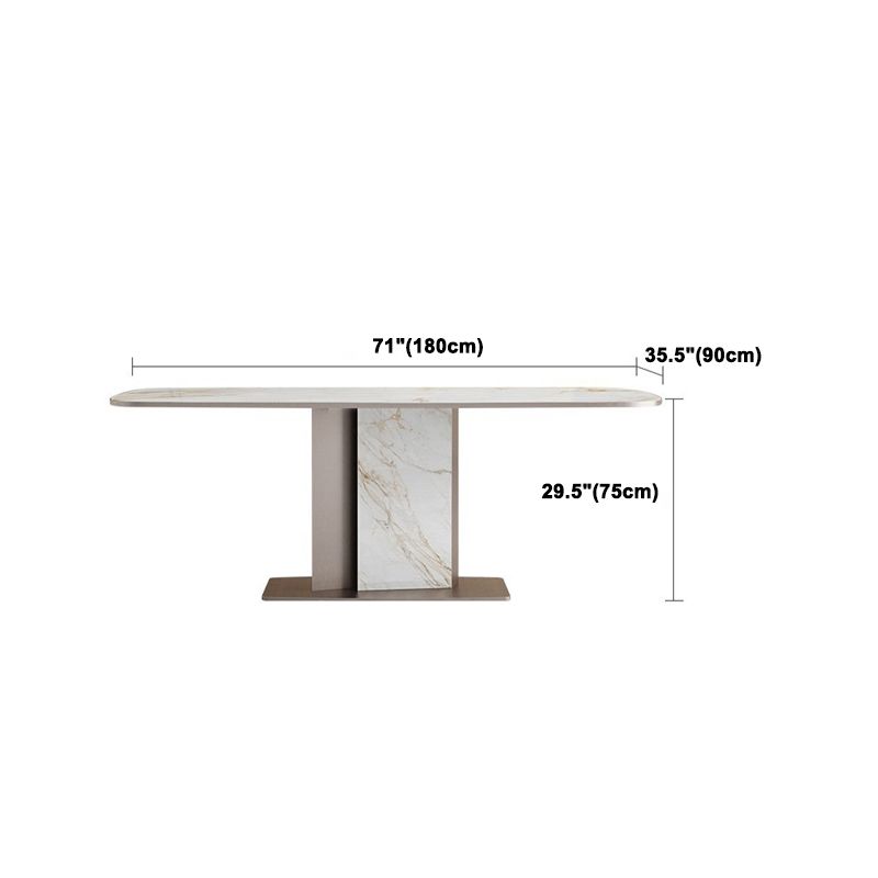 Nordic Sintered Stone Top Dining Set Rectangle 1/4/5/7 Pieces Dinette Table Set