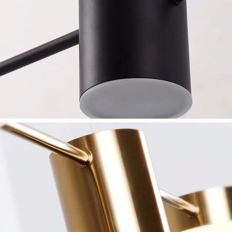 Minimalist Linear Island Lighting Metal 5-Light Dining Room LED Hanging Pendant Light