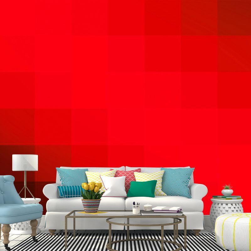 Lattice Geometric Illustration Contemporary Mural for Gust Room, Moisture Resistant