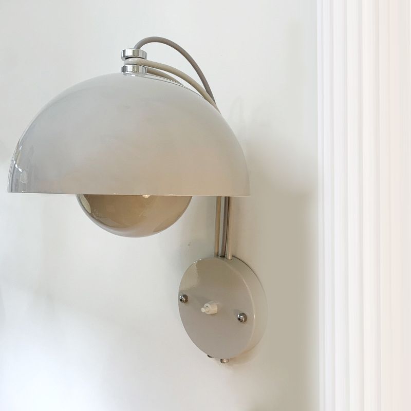 1-Light Wall Lamp Macaron Style Wall Mount Lamp with Metal Shade for Aisle
