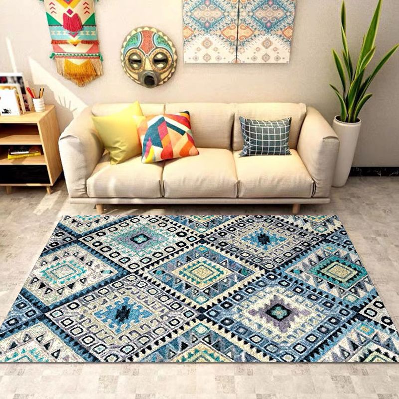 Elegante multicolor boho tapijt polyester etnische print binnen tapijt vlek resistent tapijt voor woningdecoratie