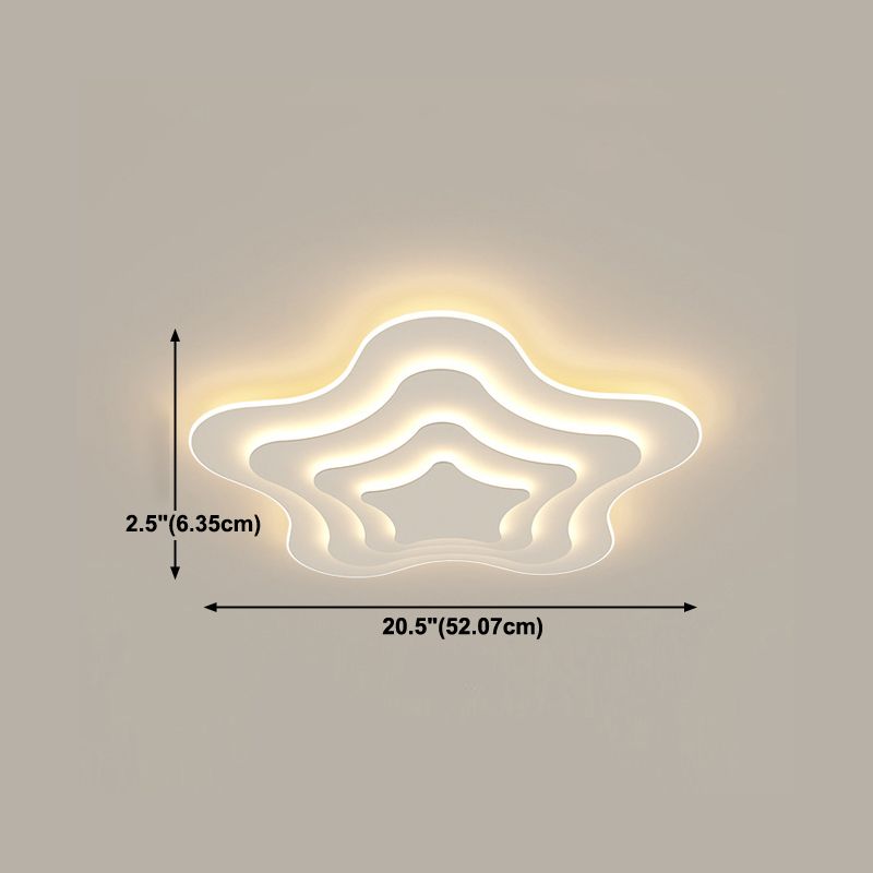 Luminaires modernes à chasse d'eau cinq étoiles fer 1 lumière de lampes de montage à chasse d'eau en blanc