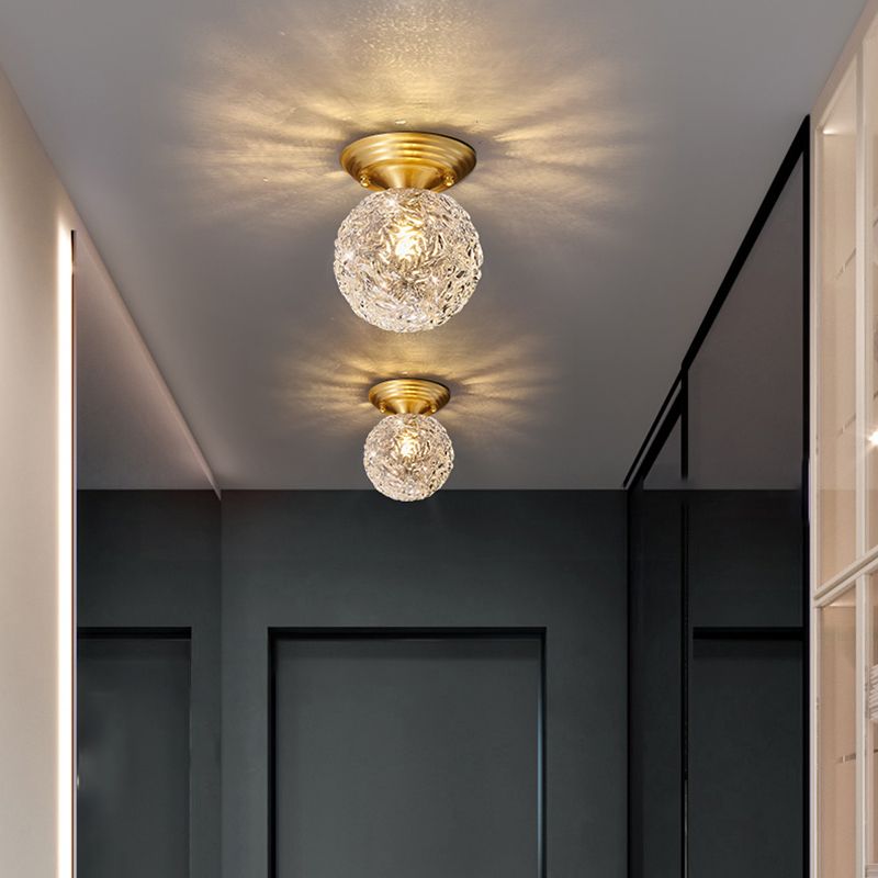 Modern Style Spherical Shape Ceiling Light Glass 1 Light Ceiling Light for Restaurant