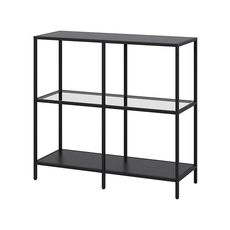 Modern Iron Console Sofa Table Rectangle End Table with Shelves for Hall