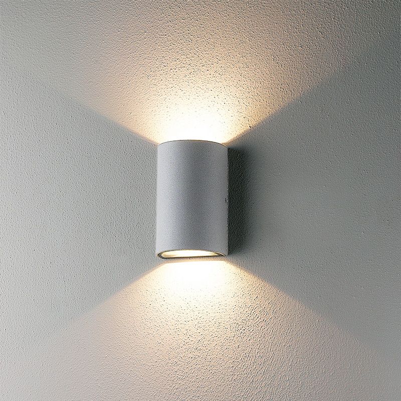Modern Creative LED Wall Lamp Aluminium Cylindrical Waterproof Wall Light with Glass Shade