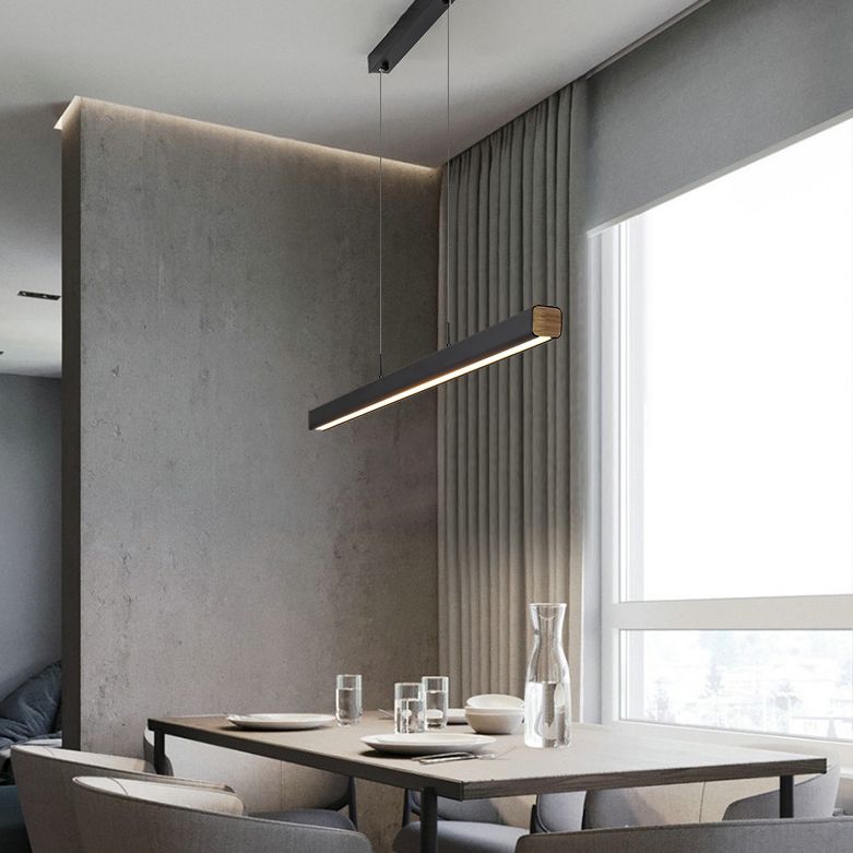 Lucitura lineare sull'illuminazione dell'isola acrilico moderno semplicità, luci dell'isola sospesa per il ristorante