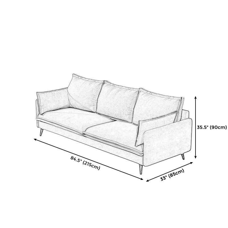 Stationary Stain Resistant Faux Leather 3-seater Pillow Top Arm Settee