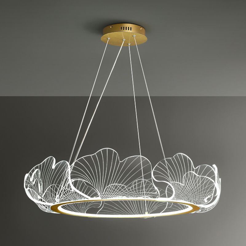 Flower Shape Chandelier Lamp Modern 1 Light LED Hanging Light for Bedroom