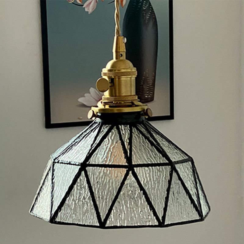 Luce a sospensione di vetro geometrica 1 illuminazione giù per il corridoio