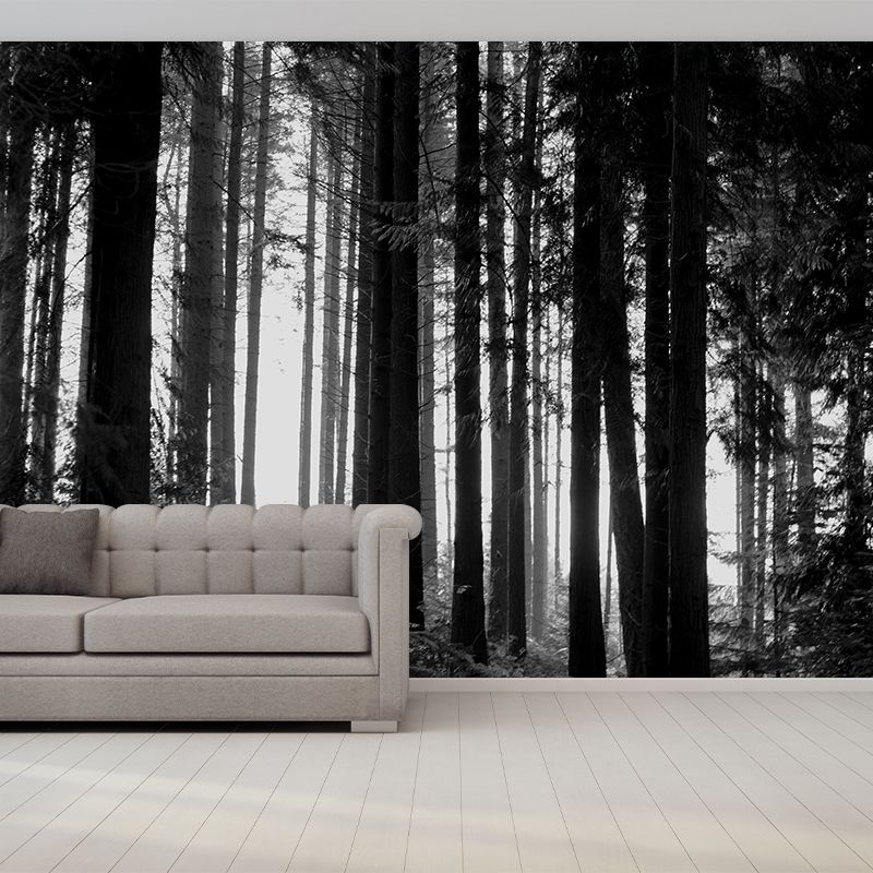 Mysterious Forest Landscape Mural Moisture Resistant Modern Style Bedroom Wall Art