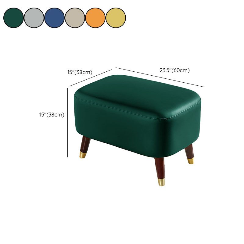 Rectangle Footstools Genuine Leather Foot Stool , 14.82 Inch Width