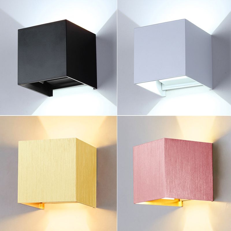 Lámpara montada en la pared cuadrada lámpara de montaje de pared de vidrio moderna para sala de estar