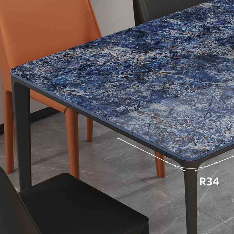 Sintered Stone Esstisch Industrial 4 Beine Basis Rechtecktisch für Zuhause