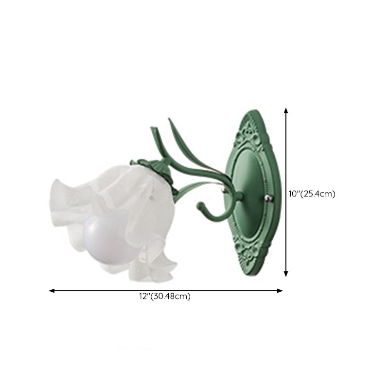 Modern Wall Light Fixture Green Wall Light Sconce with Glass Shade for Bedroom