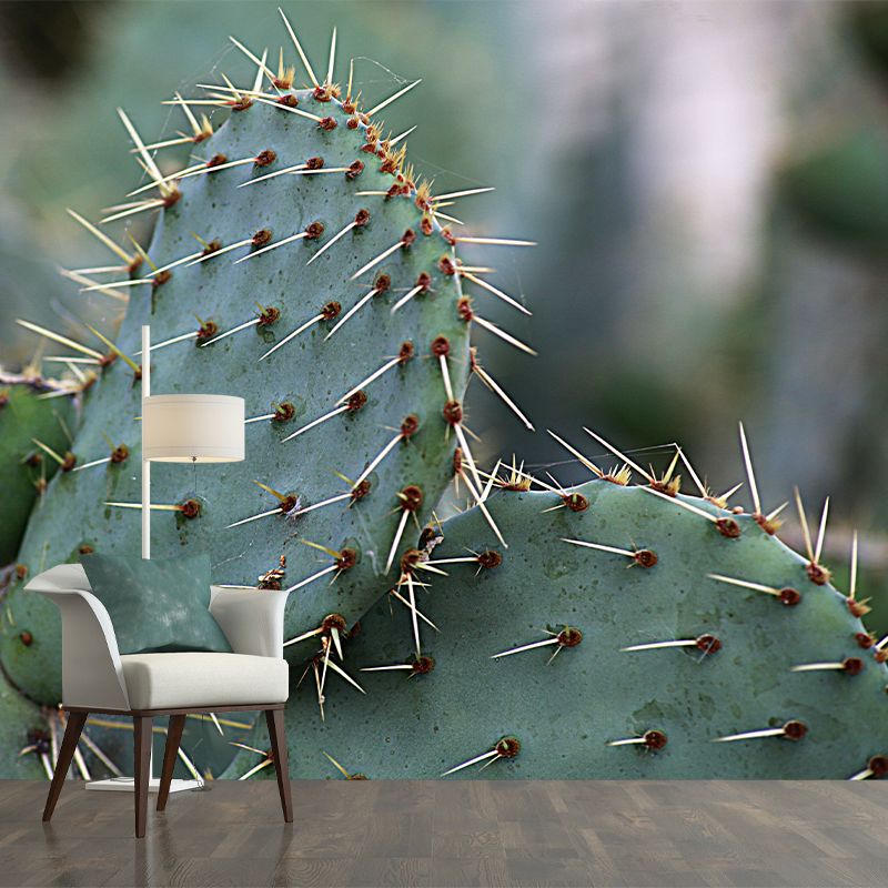 Cactus Plant Wall Mural Contemporary Home Decor for Sitting Room, Water Resistant