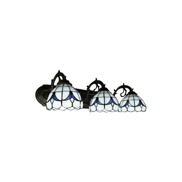 White Tulip Theme Wall Light 3 Heads Tiffany Rustic Glass Wall Sconce for Dining Room