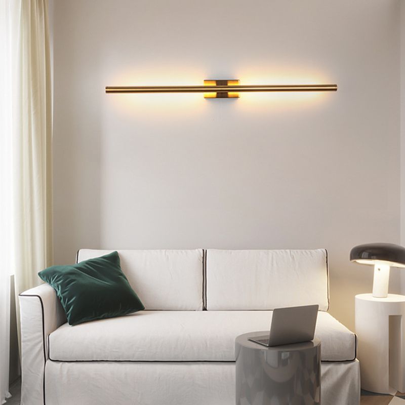 1 Light Linear Wall Mounted Lamps Modern Style Metal Wall Sconce Lights