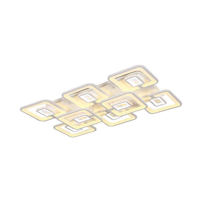 Moderne 5/8-kops LED-inbouwlamp Witte meerlaagse plafondlamp met acrylkap in warm/wit/natuurlijk licht