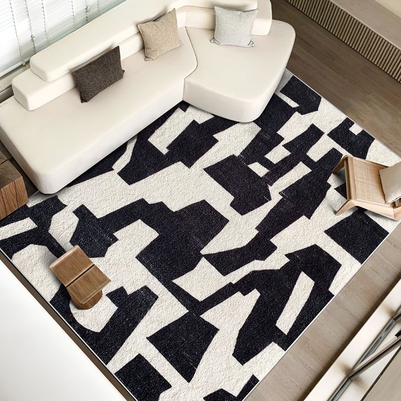 Stylish Geometric Print Rug Modern Polyester Area Rug Stain Resistant Carpet for Home Decor