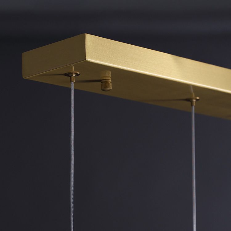 Luce a ciondolo a LED in oro cristallino nella moderna lampada sospesa in rame in rame in stile artistico