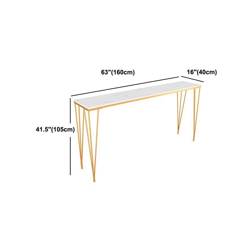 Stone Bar Dining Table Modern Rectangle Bar Table with 4 Legs Pedestal for Kitchen