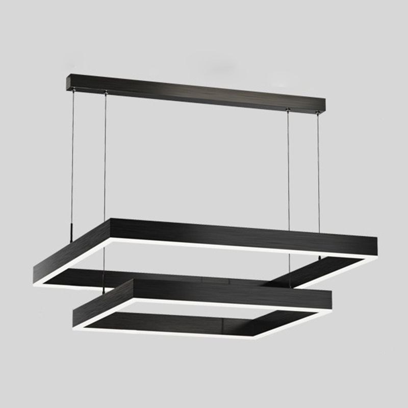 Moderno minimalismo a ciondolo a pendente a pendente chandelier kit di luce sospesa in metallo per soggiorno