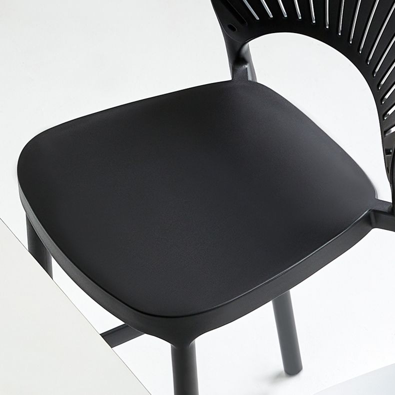 29.53" Plastic Scandinavian Kitchen Dining Room Armless Stool Low Back Bar Stool