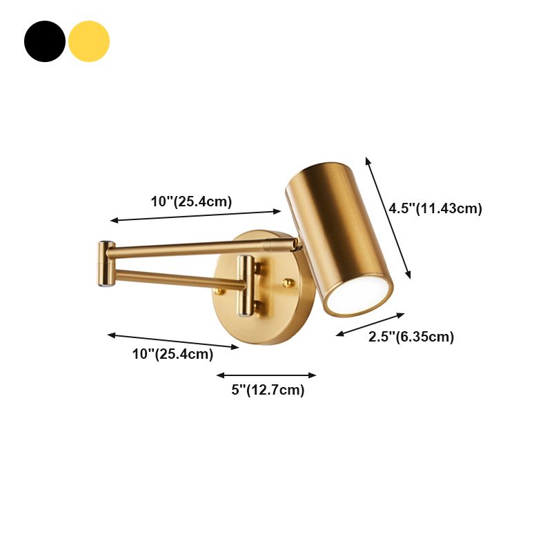 Nordic Style Metal Wall Light Adjustable Swing Arm Wall Sconce for Bedroom