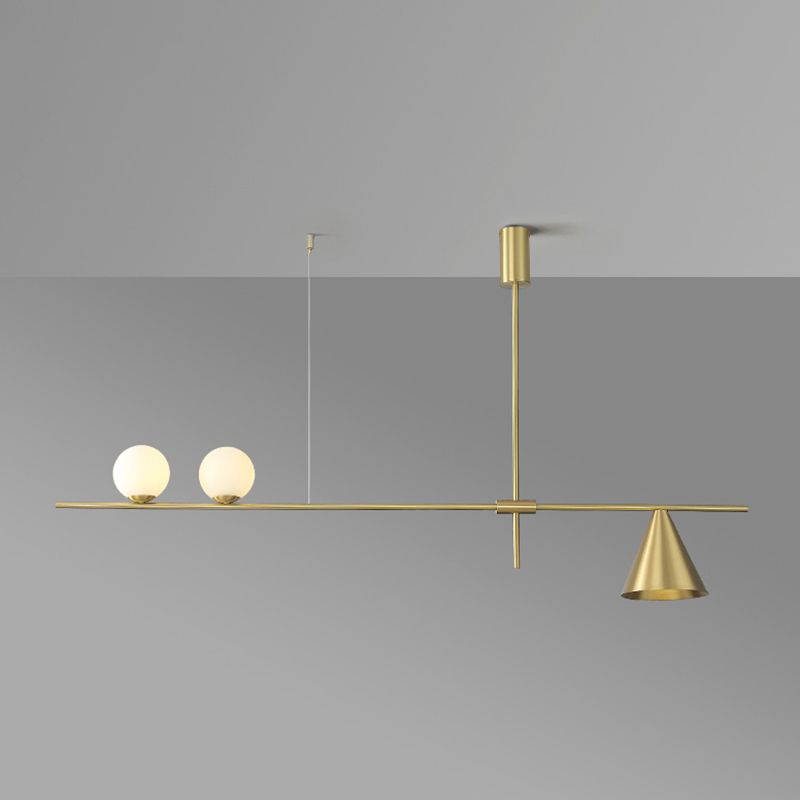 Luz de lámparas de isla esférica de estilo moderno luces colgantes de la isla de vidrio