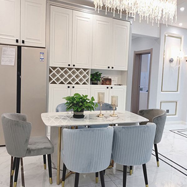 Stone Top Table Rectangle Dining Table for Home Kitchen Dinner