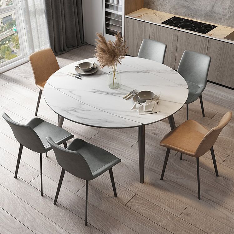 Ronde eettafel eigentijdse stijl drop blad eettafel met 4-voet