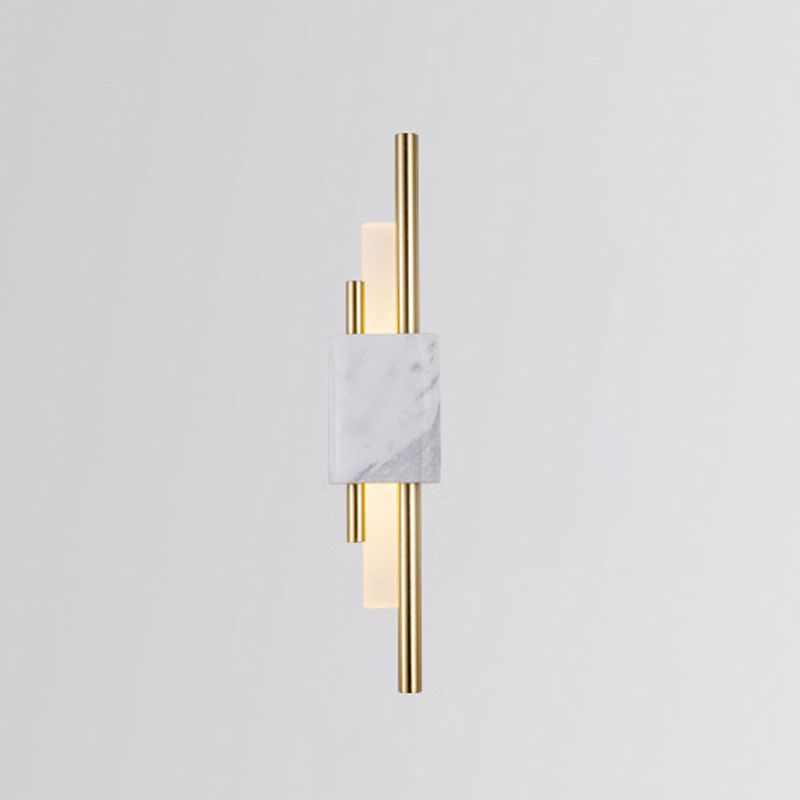 Luz de pared de metal moderna LED geométrica LED apliques con mármol para dormitorio