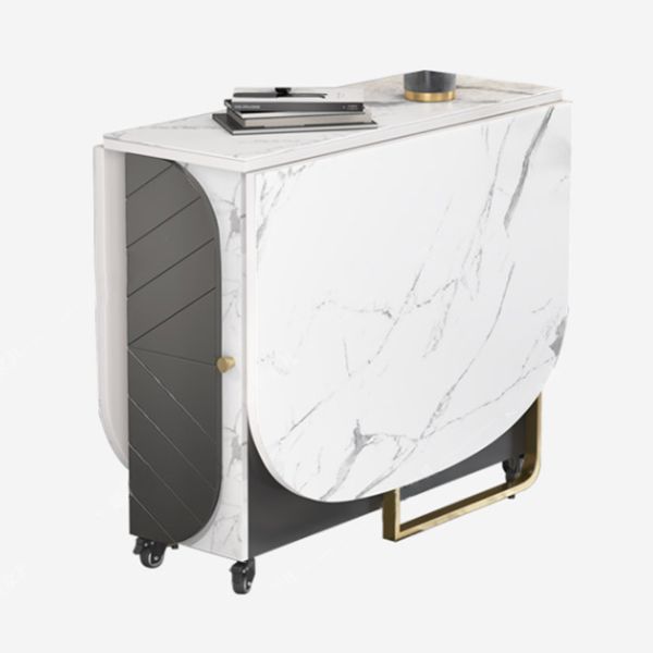 Mesa de comedor moderna de mediados de siglo Mesa de madera ovalada con hoja de caída, 59.1 "L x 31.5" W x 29.5 "H