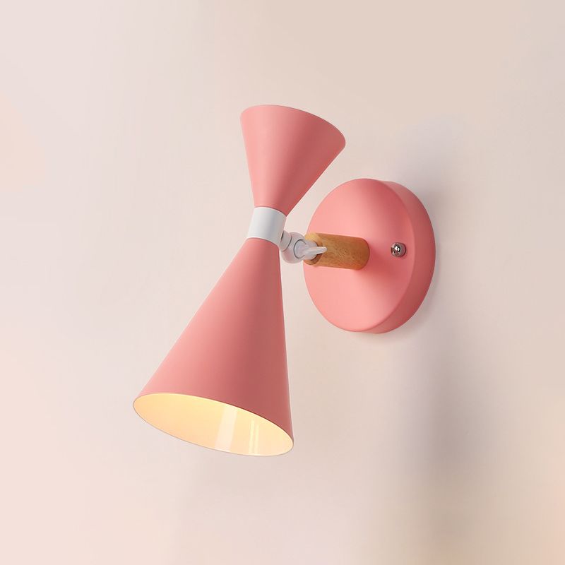 Modern Wall Lights Double Cone-Shaped Wall Sconces Metal 1 Light Sconce Light