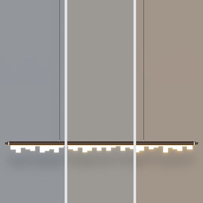 Contemporary Pendant Light Linear 1 Light Pendant Light Fixture with Acrylic Shade
