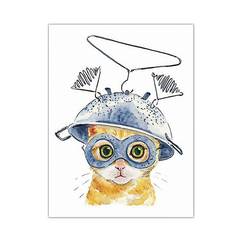 Textured Pet Painting Wall Decoration Canvas Cartoon Wall Art for Kids Bedroom
