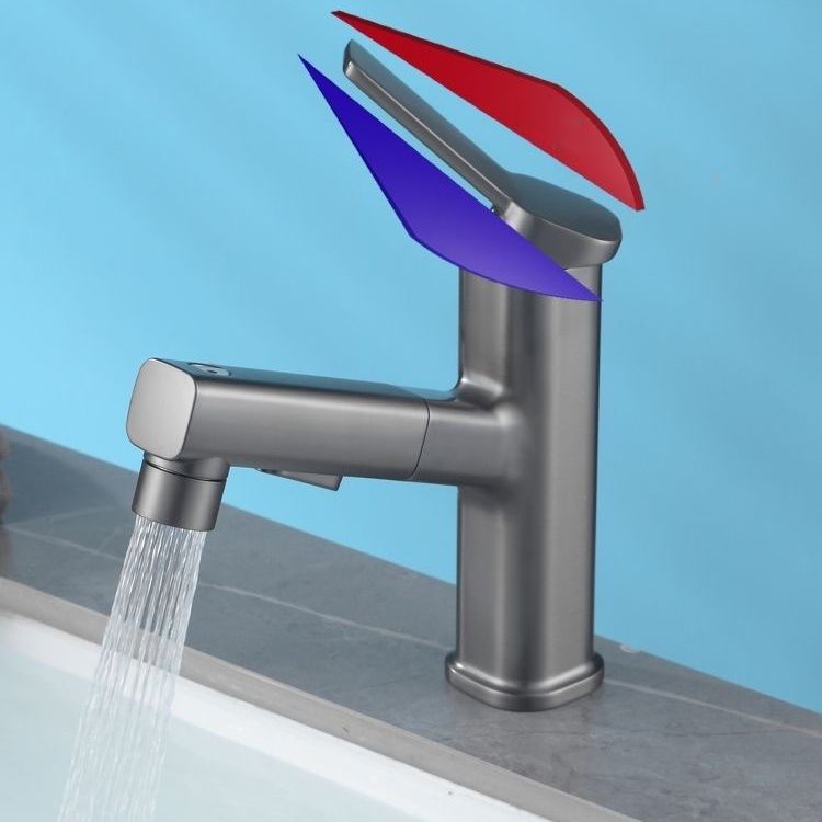 Modern Sink Faucet Pure Color Low Arc Metal Bathroom Sink Faucet