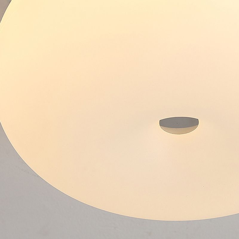 Contemporary Ceiling Flush in Cream White Metal and Acrylic Flush Mount