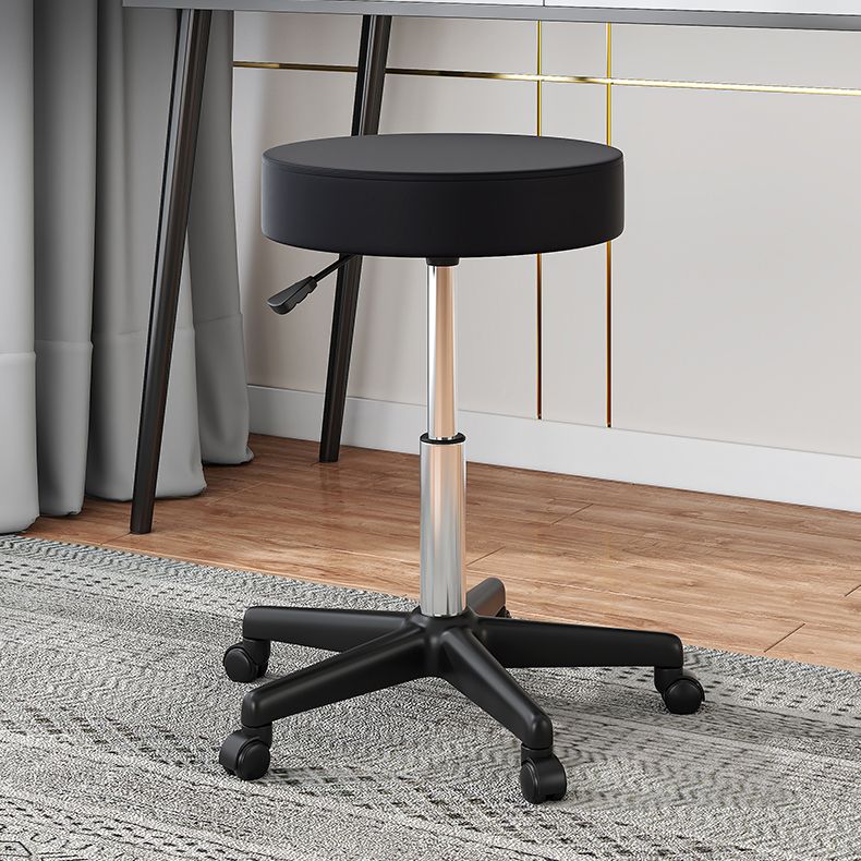 Taburete de bar de acero elevable giratorio moderno para cafetería con cojín de cuero