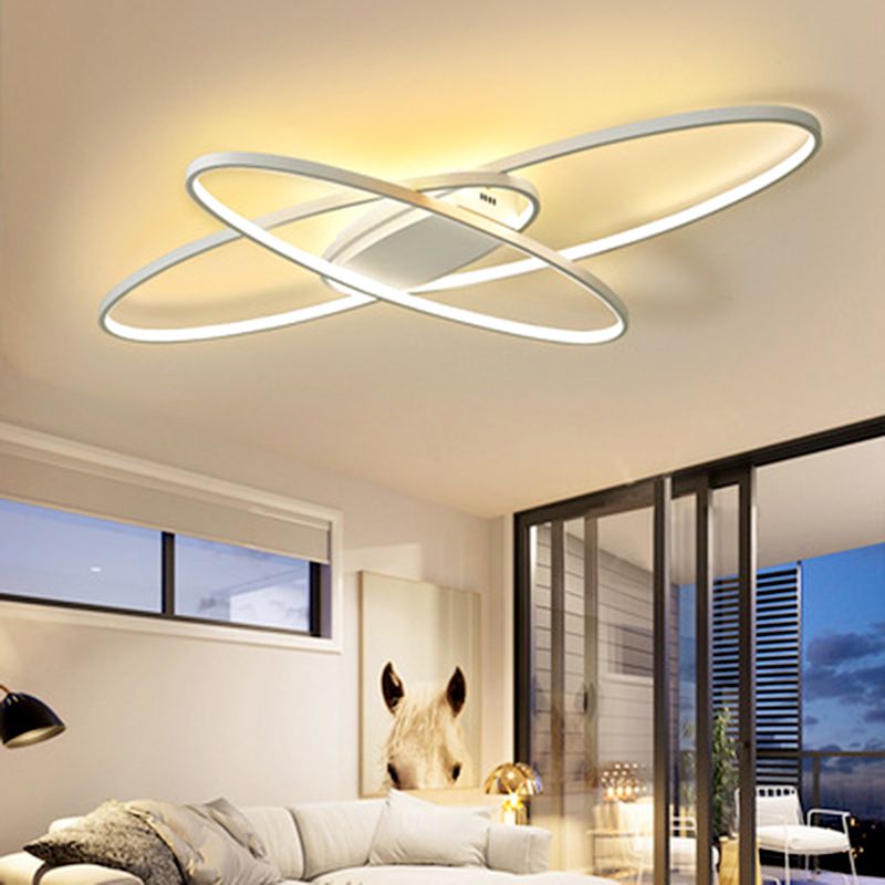 Luminaires semi-affleurants à lumières multiples de style moderne avec anneau en métal