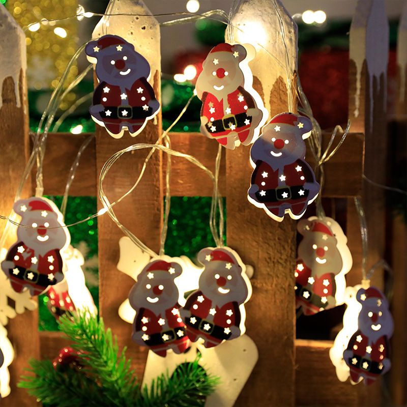 Cartoon Geometric Christmas Lighting Metal Living Room Bedroom LED String Light