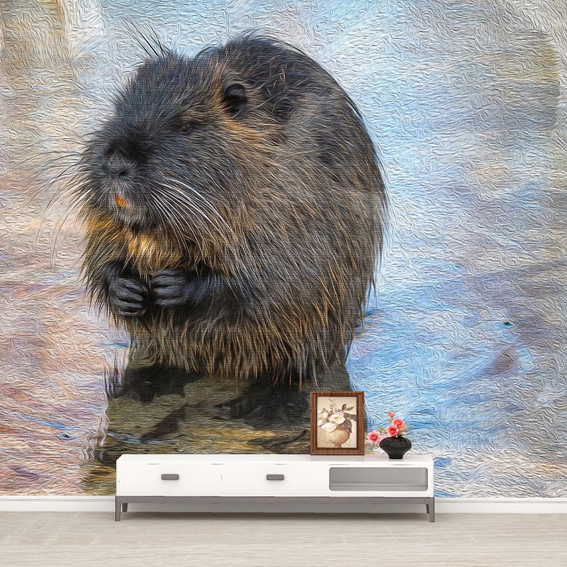 Animal Oil Painting Wall Mural for Living Room Bedroom, Personalized Size Available