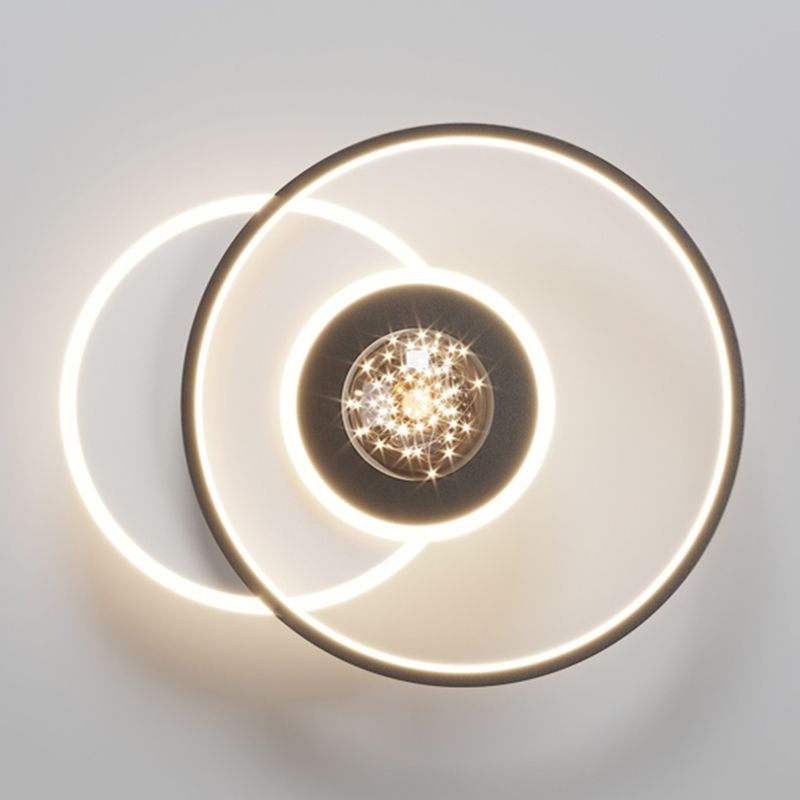Plafonnier de chambre rond moderne encastré en métal