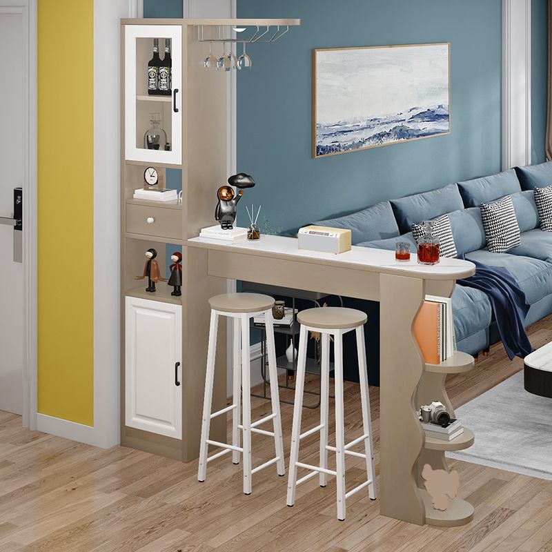 Modern Style Wood Bar Dining Table Rectangle Bar Table for Kitchen