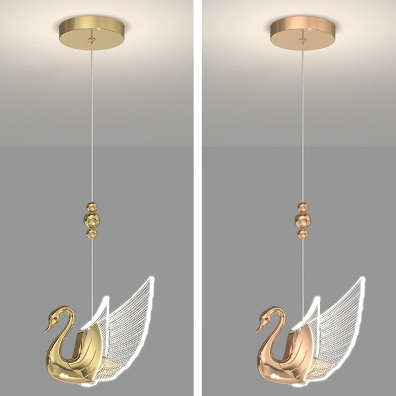 Swan Shape 1 Head plafond Pendant lampe Postmodern Metal Metal Plafond Light for Dinning Room Bedroom