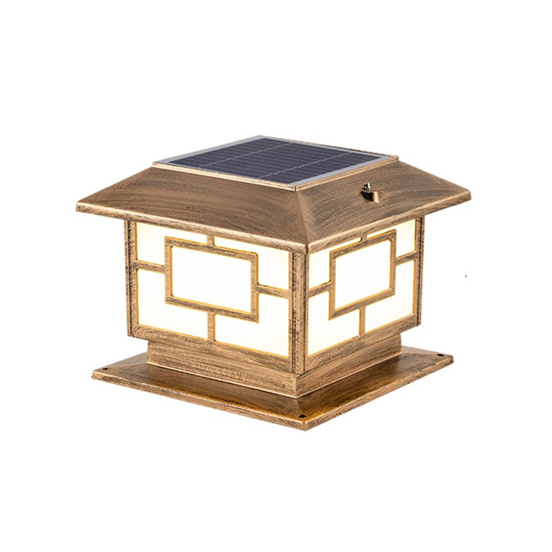 Contemporary LED Pillar Light Simple Solar Lighting Fixture for Garden
