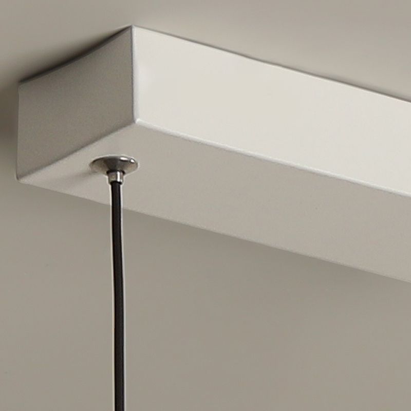 White Linear Kitchen Island Lighting Metal Square Ceiling Light for Living Room