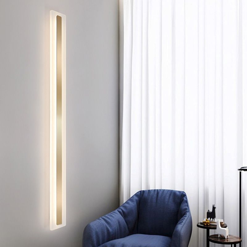LED Wall Line Light Modern Style Metal Acrylic Rectangle Shape Wall Sconce