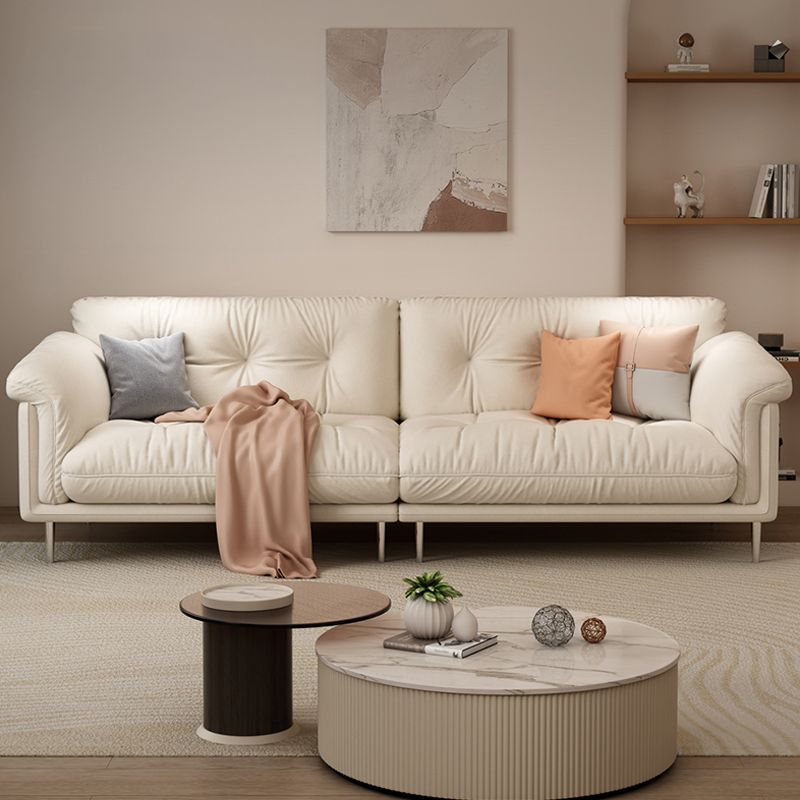 Modernistic Sofa Faux Leather Armless Sofa with Loose Back for Living Room