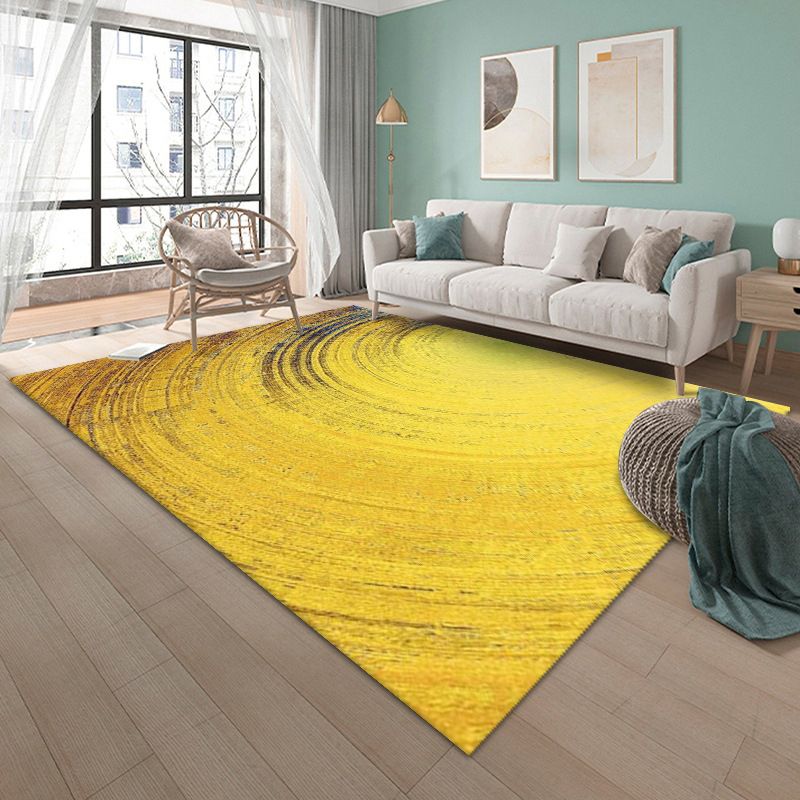 Black Modern Rug Polyester Graphic Rug Non-Slip Backing Indoor Rug for Home Decoration